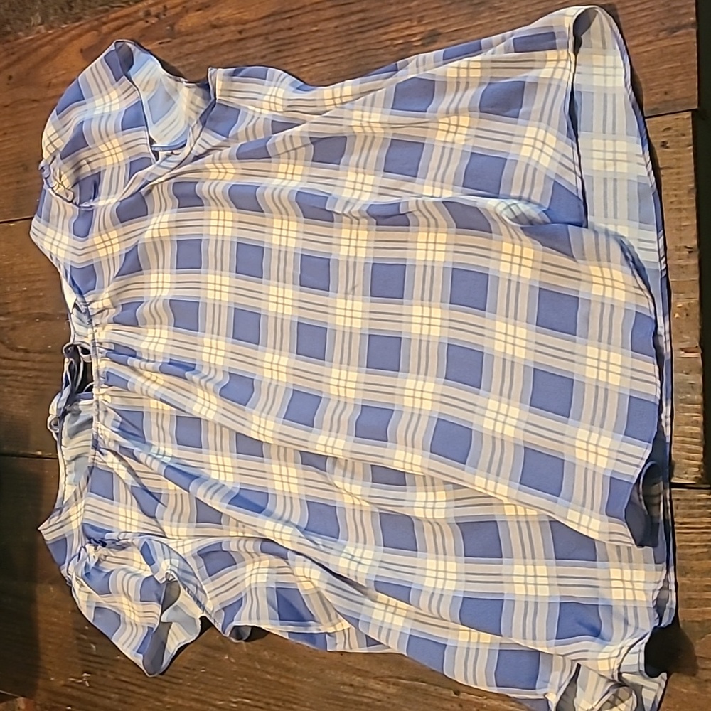 Plaid cap sleeve top sz 1x